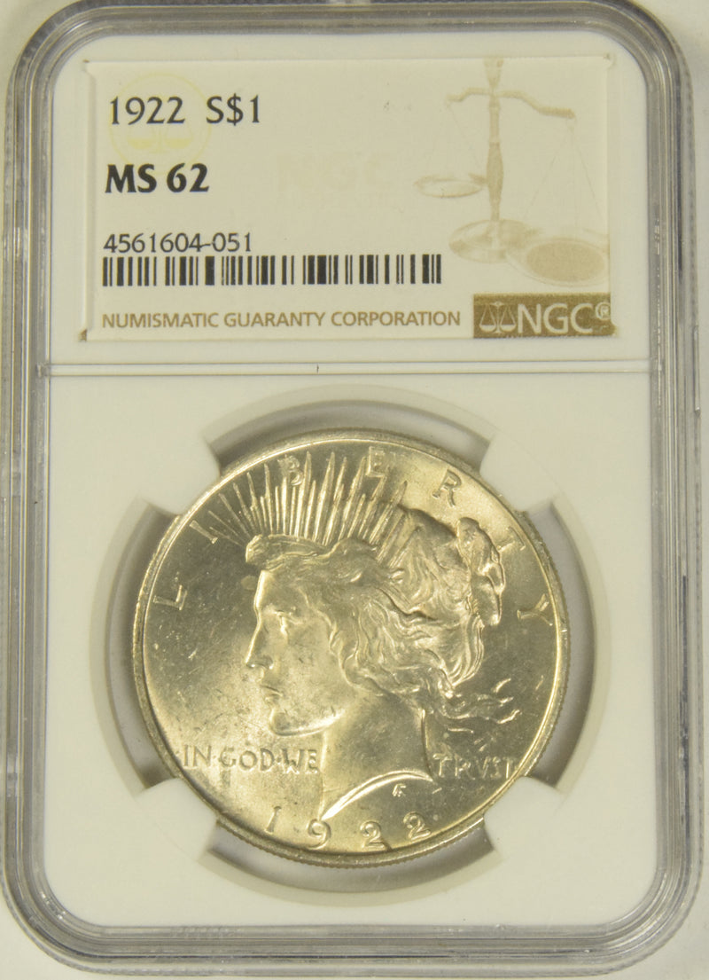 1922 Peace Dollar . . . . NGC MS-62