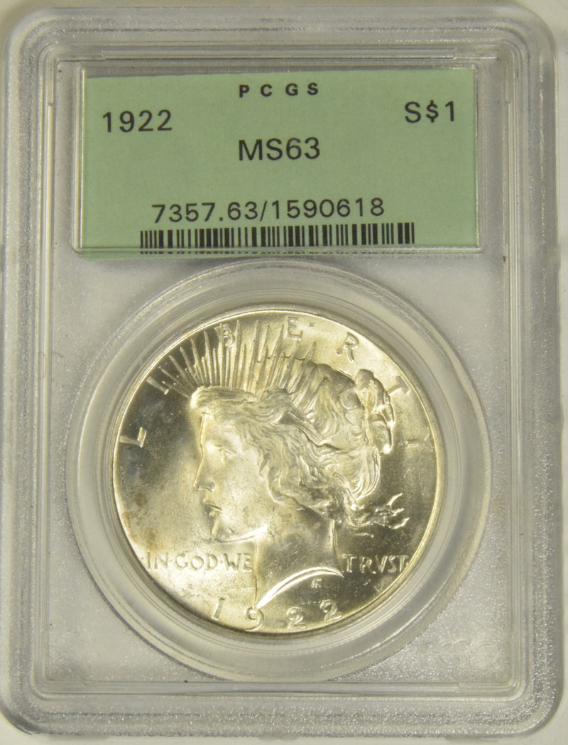 1922 Peace Dollar . . . . PCGS MS-63