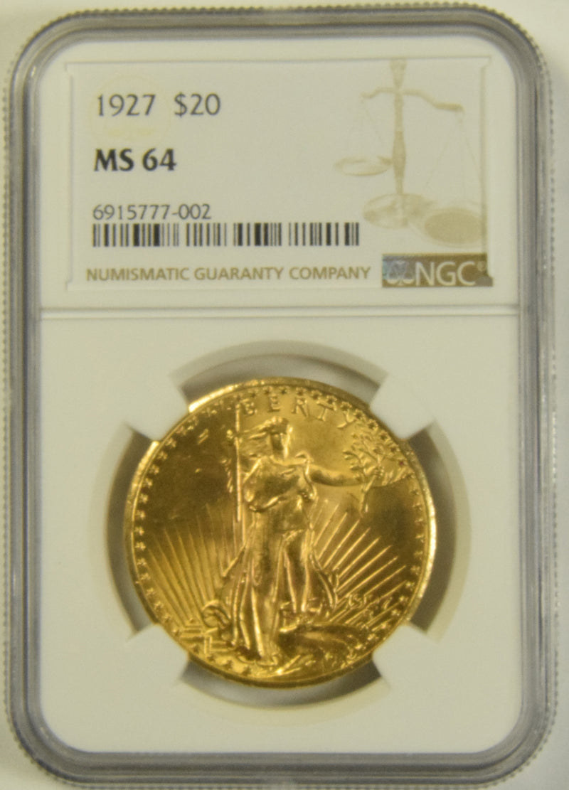 1927 $20.00 St. Gaudens Gold . . . . NGC MS-64