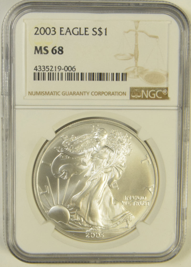 2003 Silver Eagle NGC MS-68