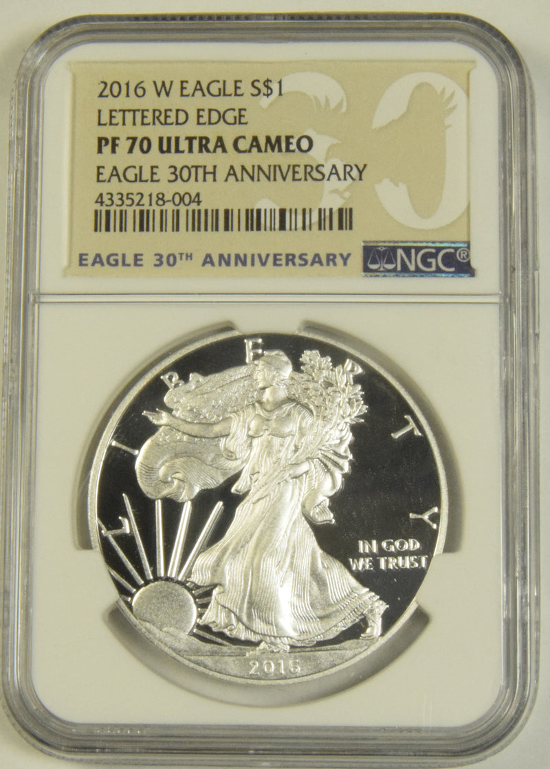 2016-W Silver Eagle . . . . NGC PF-70 Ultra Cameo Lettered Edge 30th Anniversary