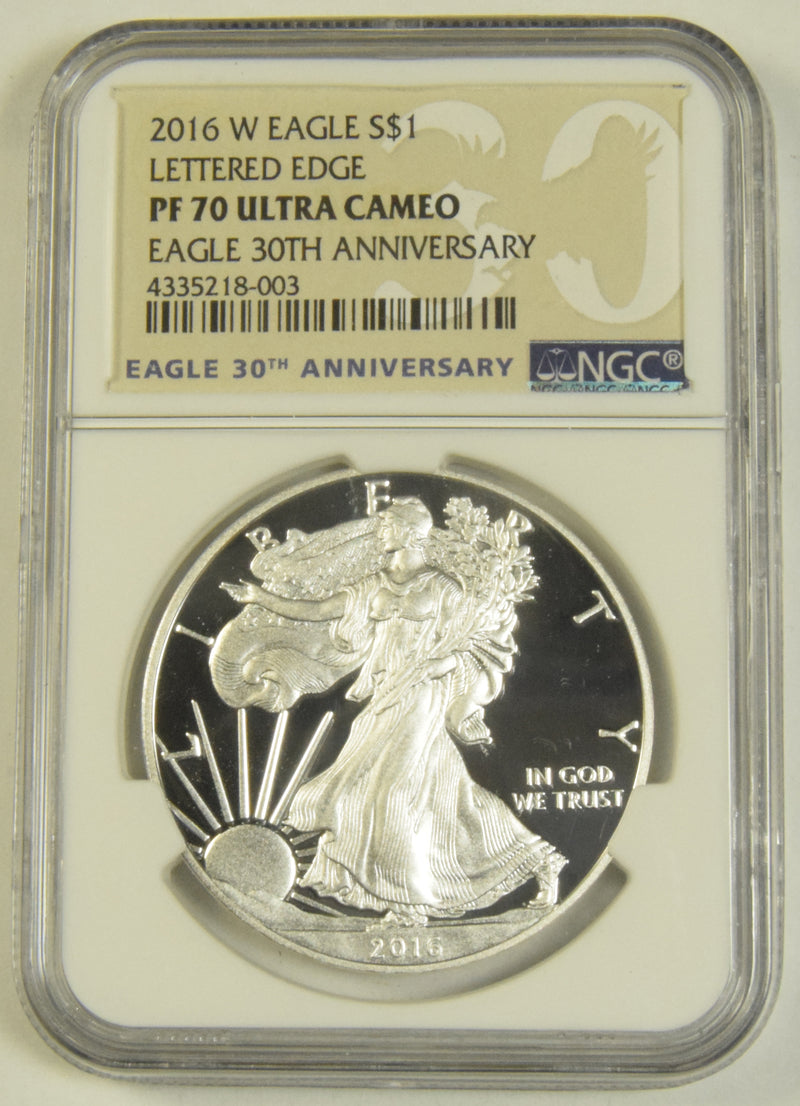 2016-W Silver Eagle . . . . NGC PF-70 Ultra Cameo Lettered Edge 30th Anniversary