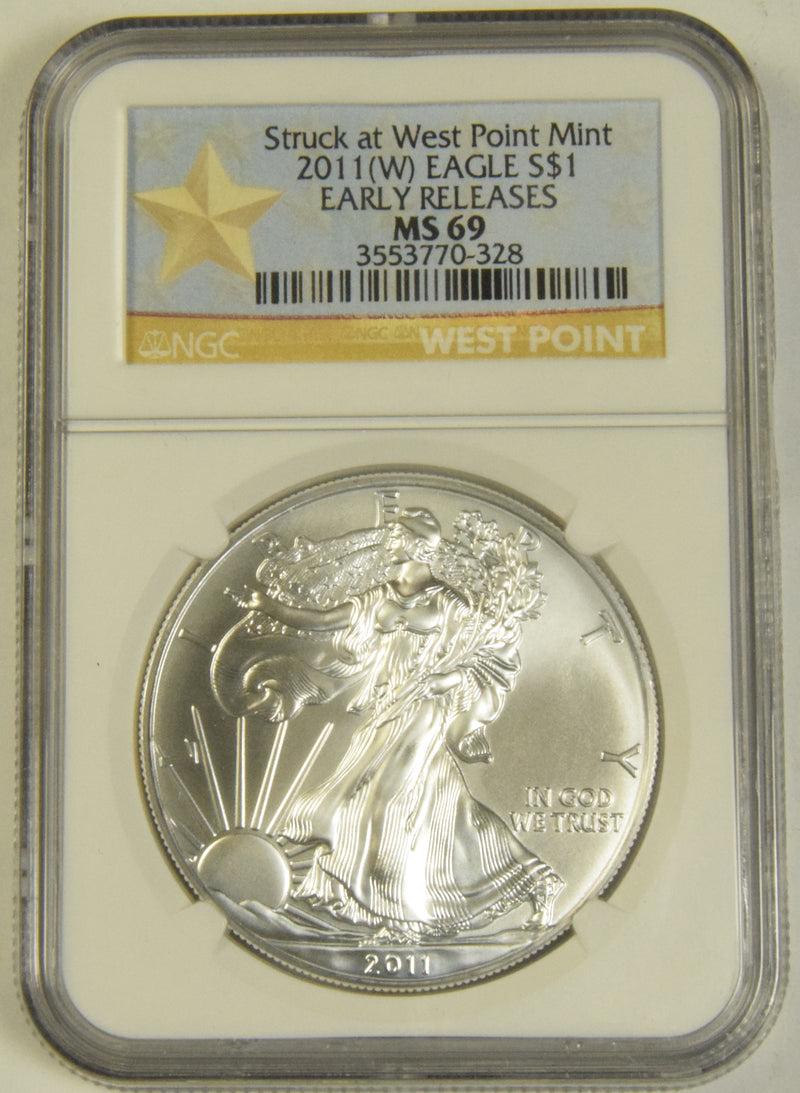 2011(W) Silver Eagle NGC MS-69 Early Releases Struck at West Point