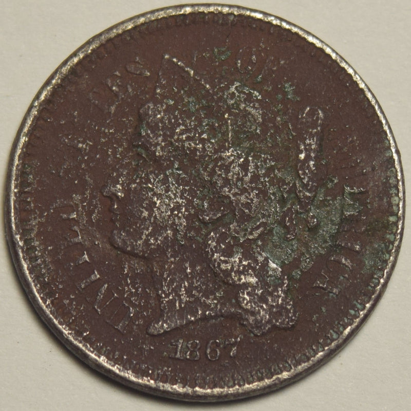 1867 Nickel Three Cent Piece . . . . VG/Fine corrosion dark