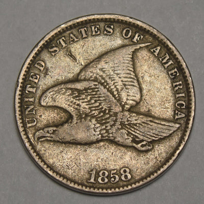 1858 Small Letters Flying Eagle Cent VF/XF