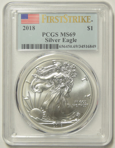 2018 Silver Eagle . . . . PCGS MS-69 First Strike