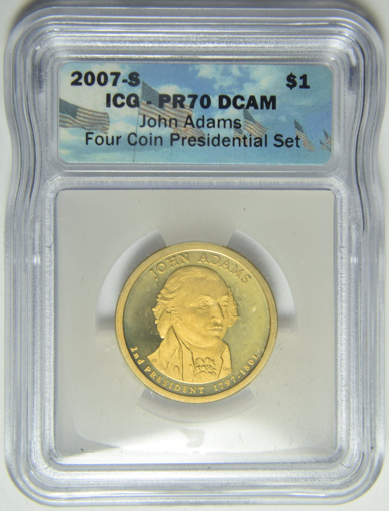 2007-S John Adams Presidential Dollar . . . . ICG PR-70 DCAM