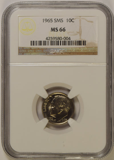 1965 SMS Roosevelt Dime . . . . NGC MS-66