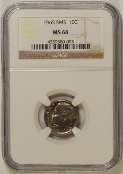 1965 SMS Roosevelt Dime . . . . NGC MS-66