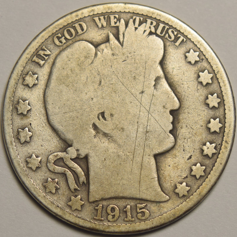 1915 Barber Half . . . . Good light scratches