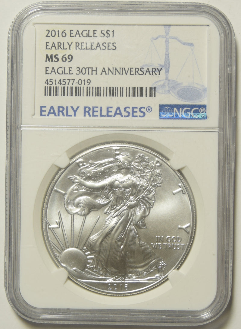 2016 Silver Eagle NGC MS-69 Early Releases 30th Anniversary