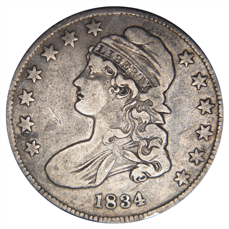 1834 Small Date Small Letters Bust Half . . . . Very Fine