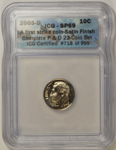 2005-D Roosevelt Dime . . . . ICG SP-69 First Strike Satin Finish