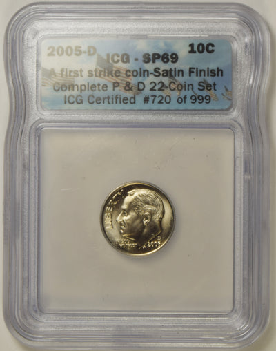 2005-D Roosevelt Dime . . . . ICG SP-69 First Strike Satin Finish