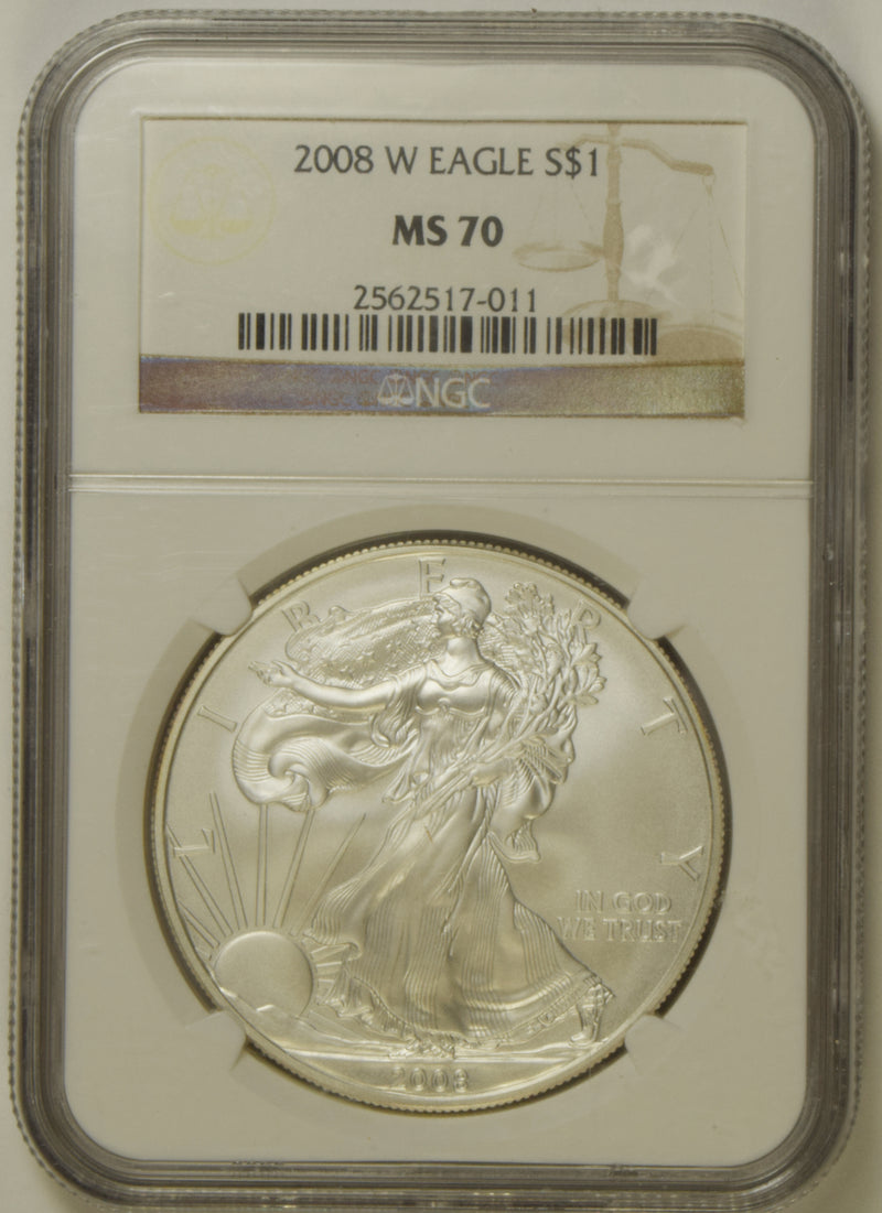 2008-W Burnished Silver Eagle . . . . NGC MS-70