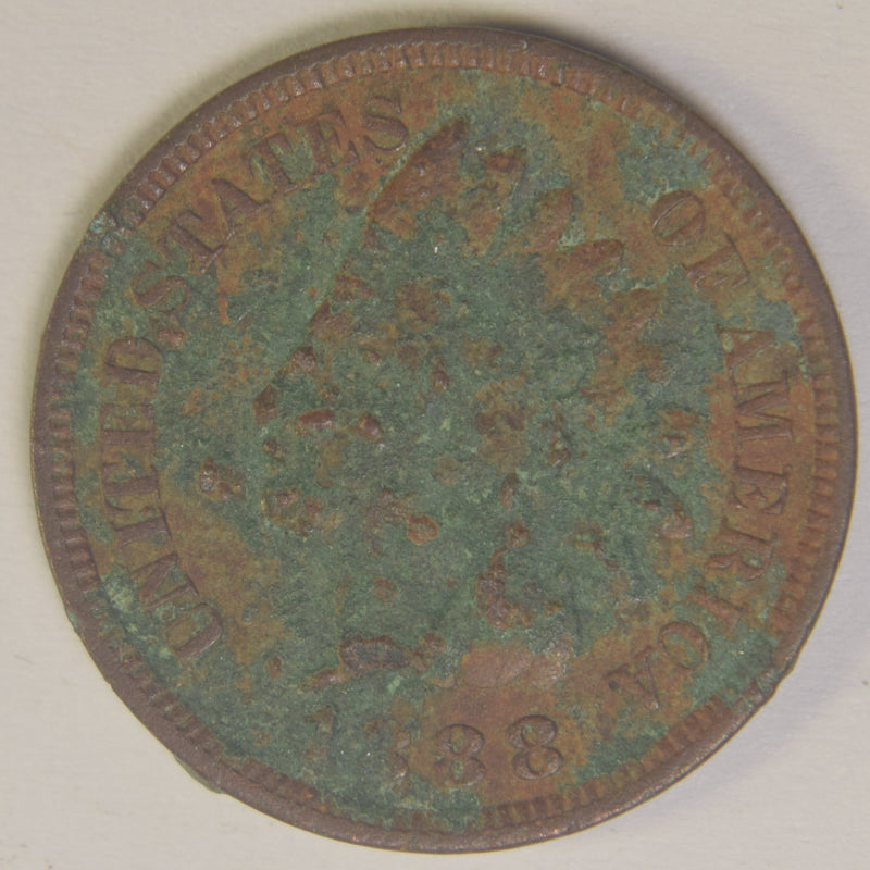 1888 Indian Cent . . . . VF horribly corroded