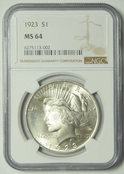 1923 Peace Dollar NGC MS-64