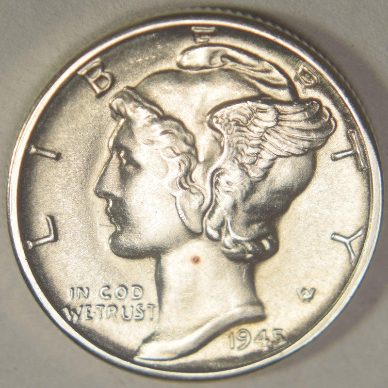 1945-D Mercury Dime Gem BU Full Bands