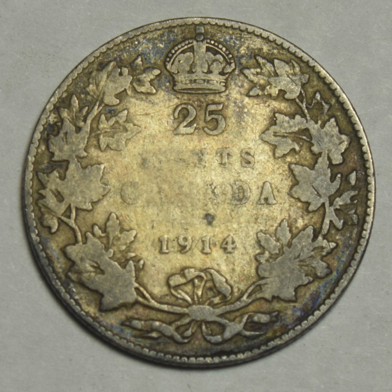 1914 Canadian Quarter Very Good