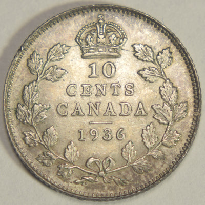 1936 Canadian 10 Cents . . . . Choice Brilliant Uncirculated