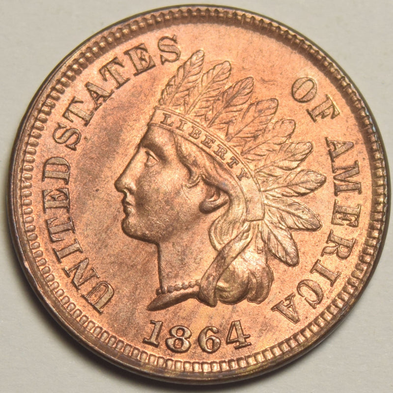 1864 L Indian Cent . . . . Choice BU+ RED