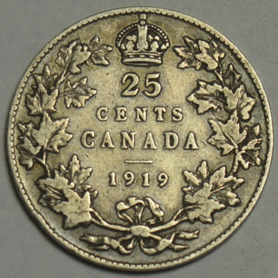 1919 Canadian Quarter Fine