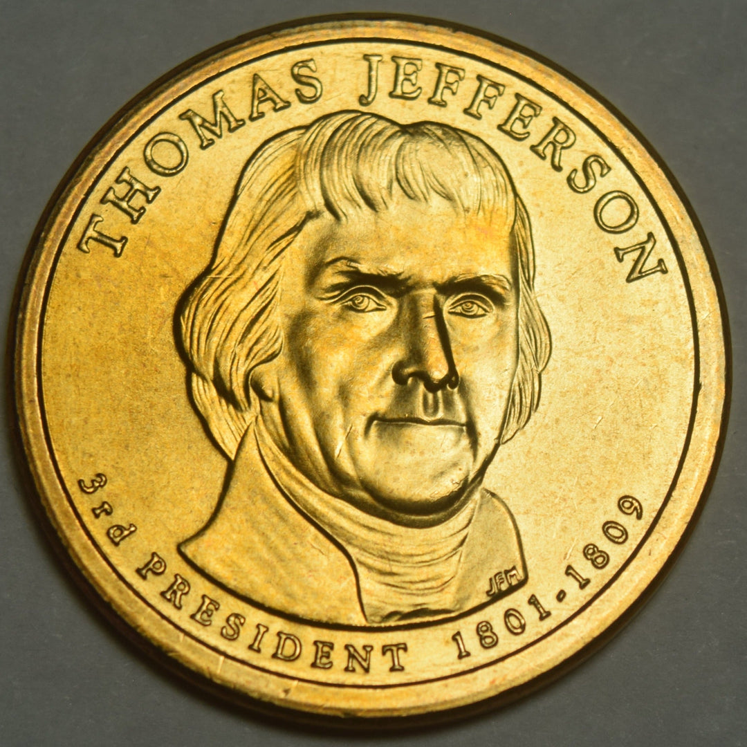 2007 Thomas Jefferson Presidential Dollar Gem BU Missing Lettered