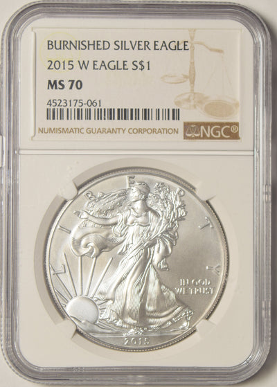 2015-W Burnished Silver Eagle NGC MS-70