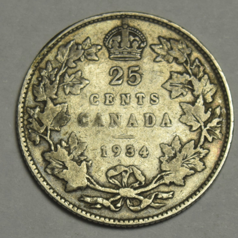 1934 Canadian Quarter Fine