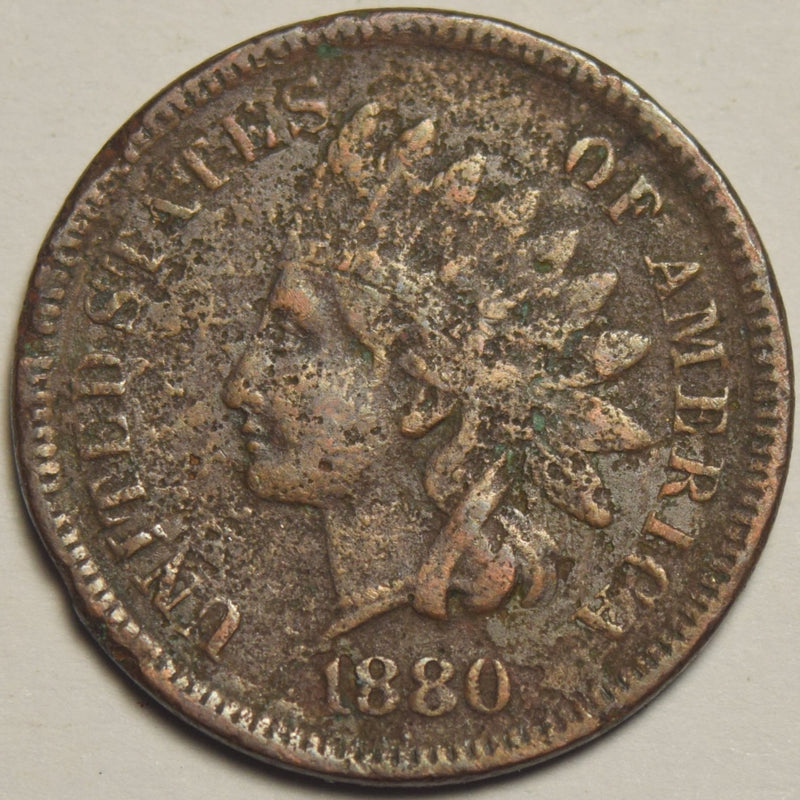 1880 Indian Cent . . . . VG corrosion