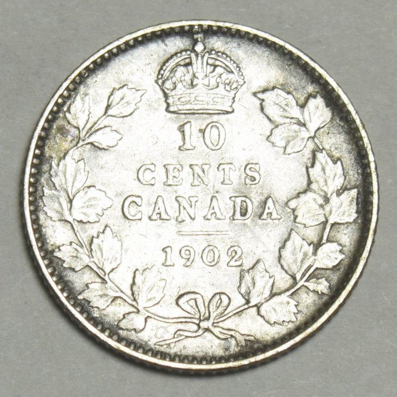 1902 Canadian 10 Cents Fine/VF