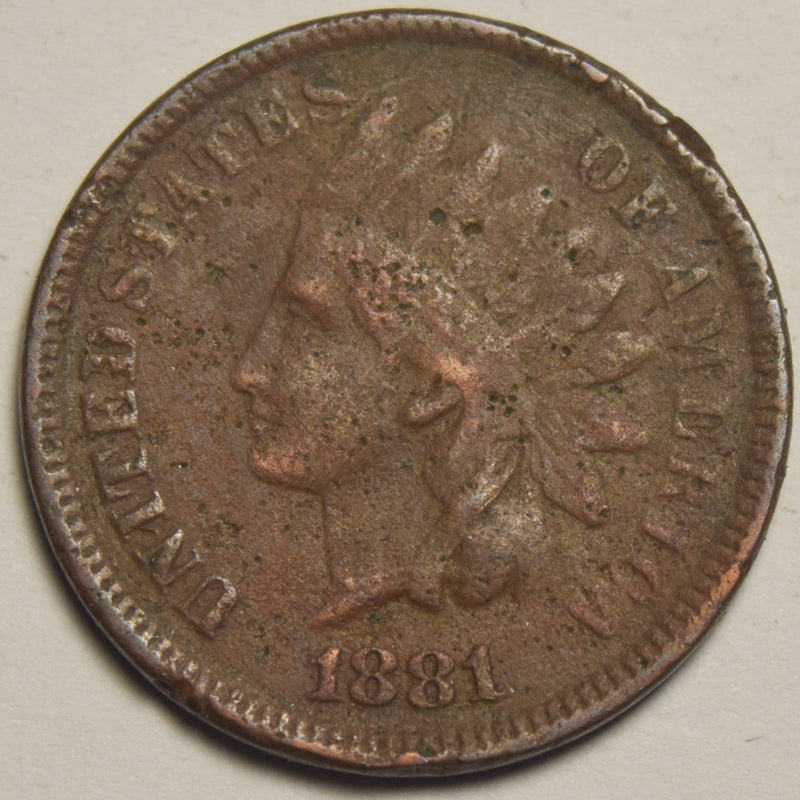 1881 Indian Cent . . . . Fine porous