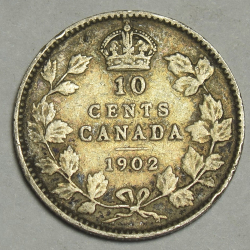 1902 Canadian 10 Cents VF/XF