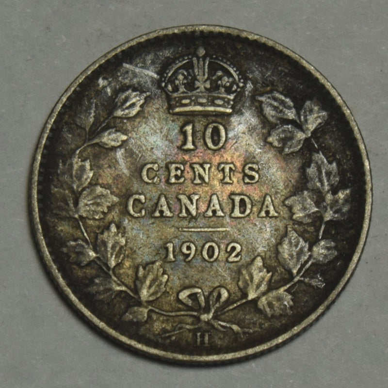 1902-H Canadian 10 Cents Fine