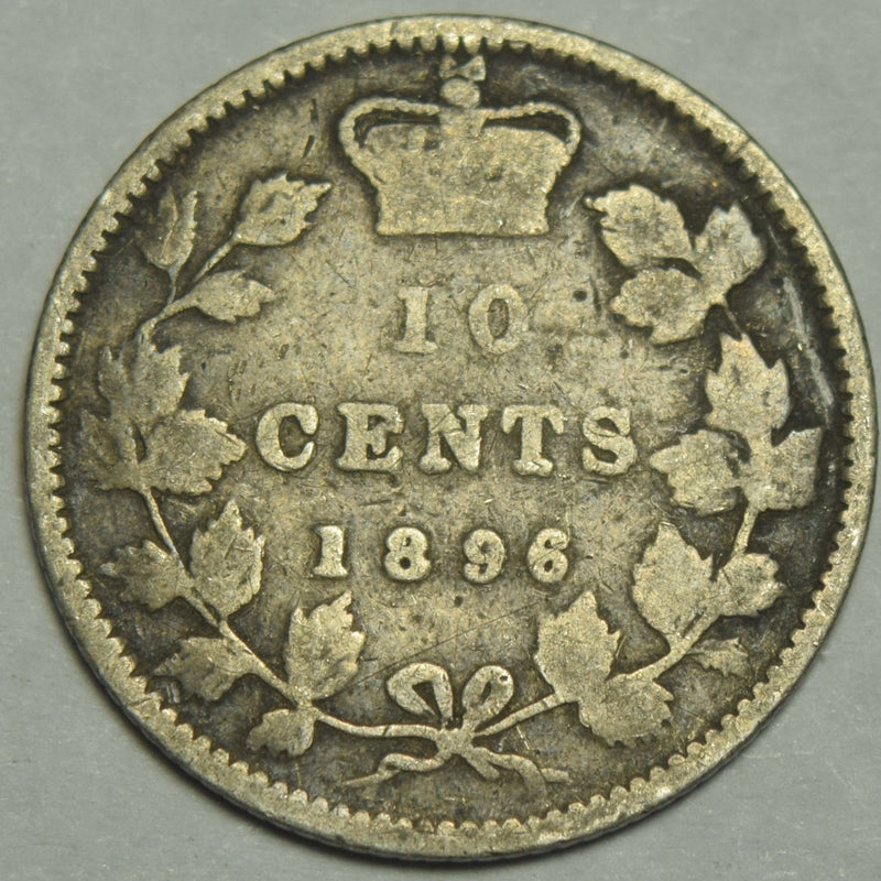 1896 Canadian 10 Cents Fine/VF