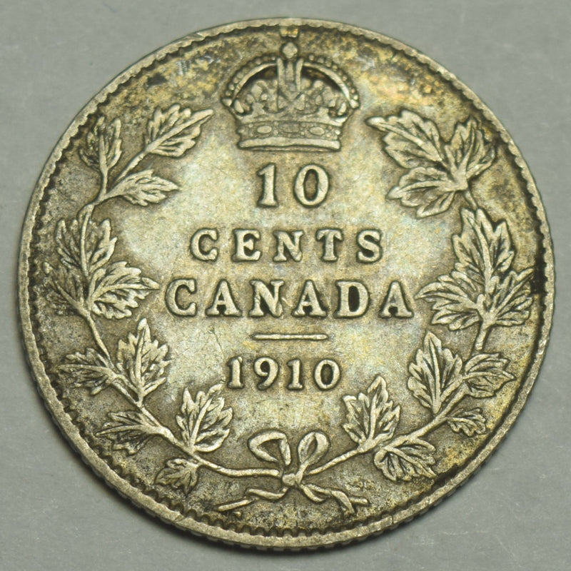 1910 Canadian 10 Cents Very Fine