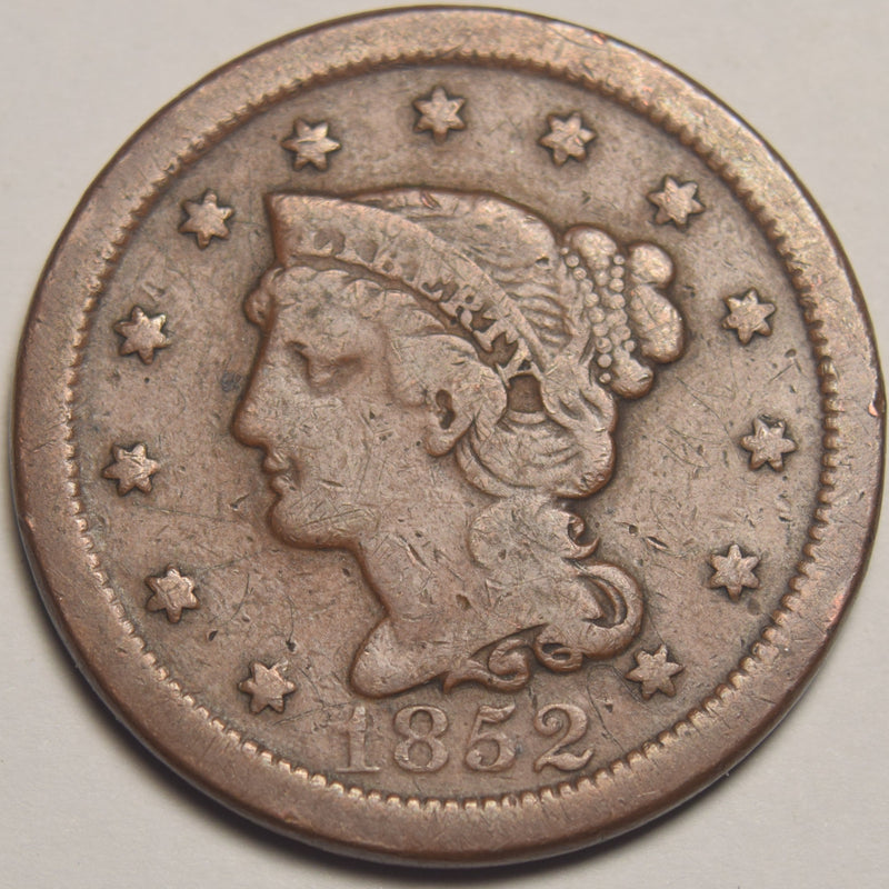 1852 Braided Hair Large Cent . . . . VF/XF