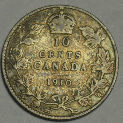 1910 Canadian 10 Cents Fine