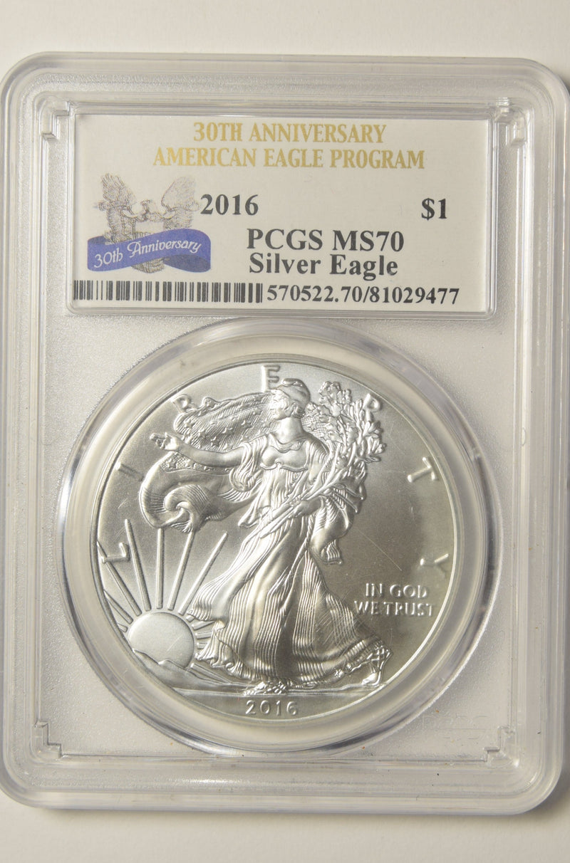 2016 Silver Eagle PCGS MS-70 30th Anniversary American Eagle Program