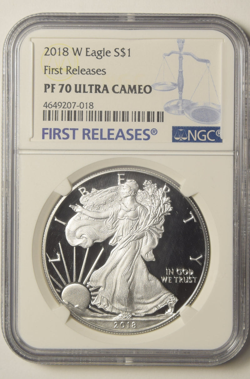 2018-W Silver Eagle . . . . NGC PF-70 Ultra Cameo First Releases