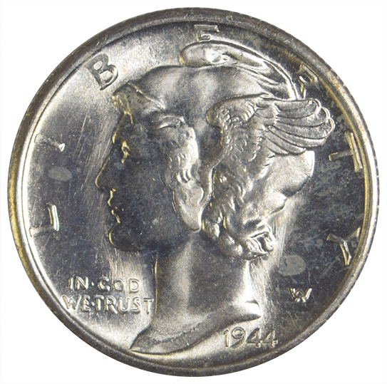 1944-S Mercury Dime Choice Brilliant Uncirculated