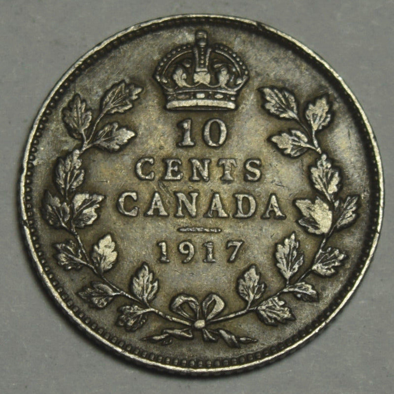 1917 Canadian 10 Cents XF/AU