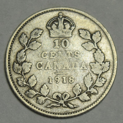 1918 Canadian 10 Cents Fine