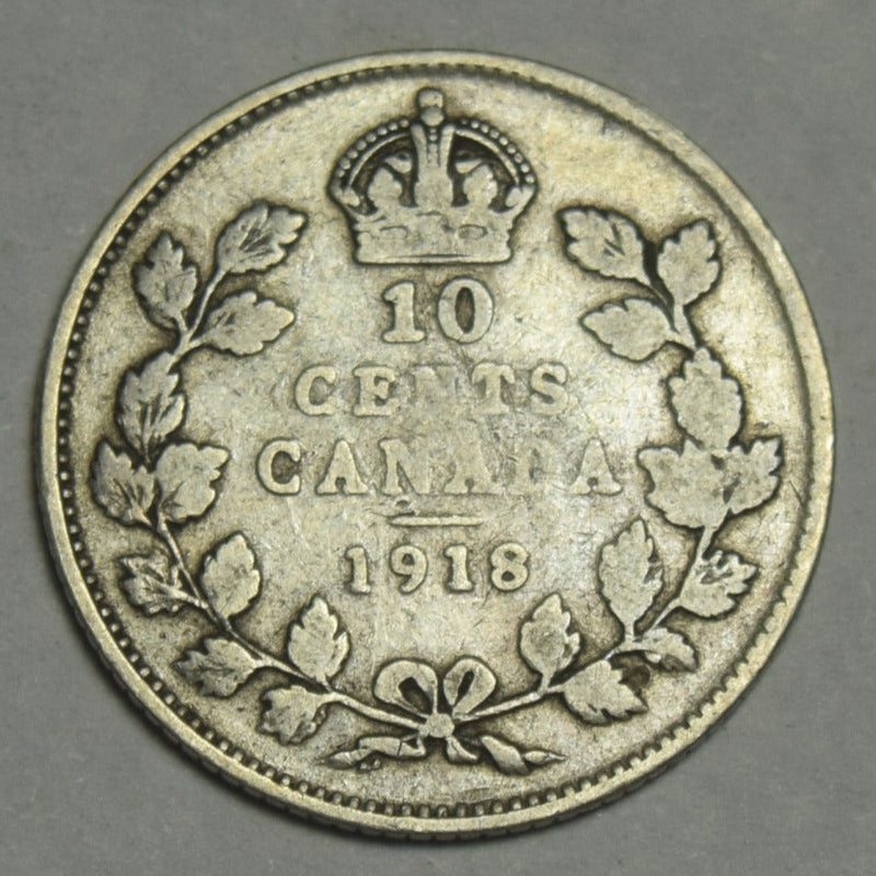 1918 Canadian 10 Cents Fine