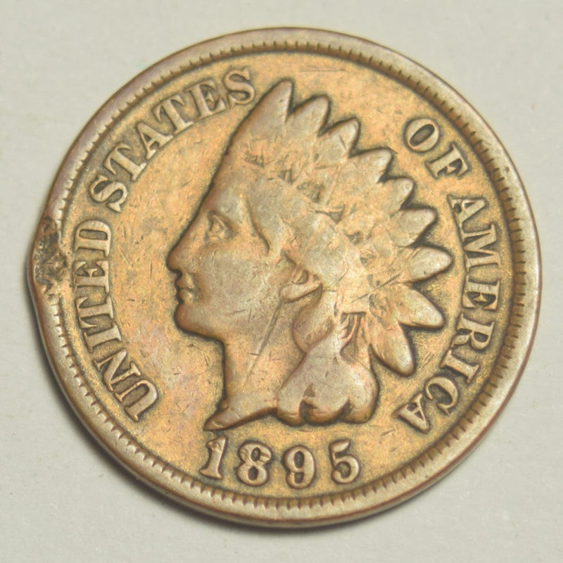 1895 Indian Cent VG rim hit