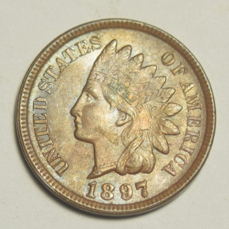 1897 Indian Cent Gem Uncirculated Brown