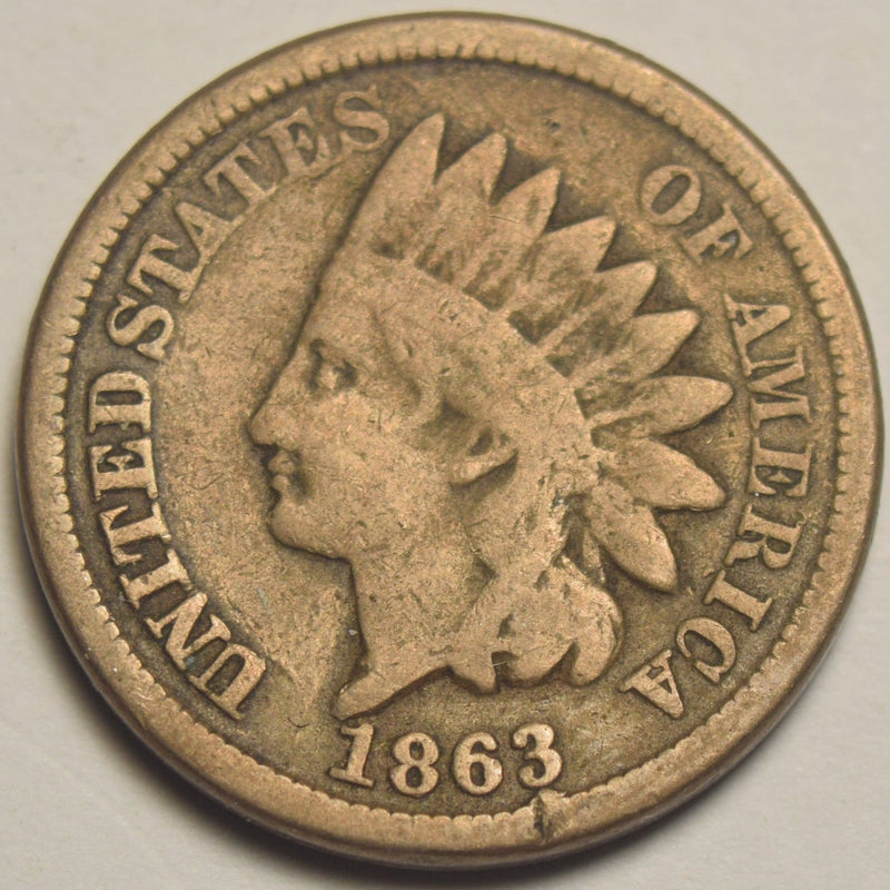 1863 Copper-Nickel Indian Cent Very Good