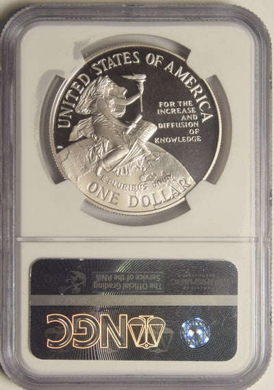 1996-P Smithsonian Dollar . . . . NGC Gem Proof Ultra Cameo John M. Mercanti Autograph, 12th Chief Engraver