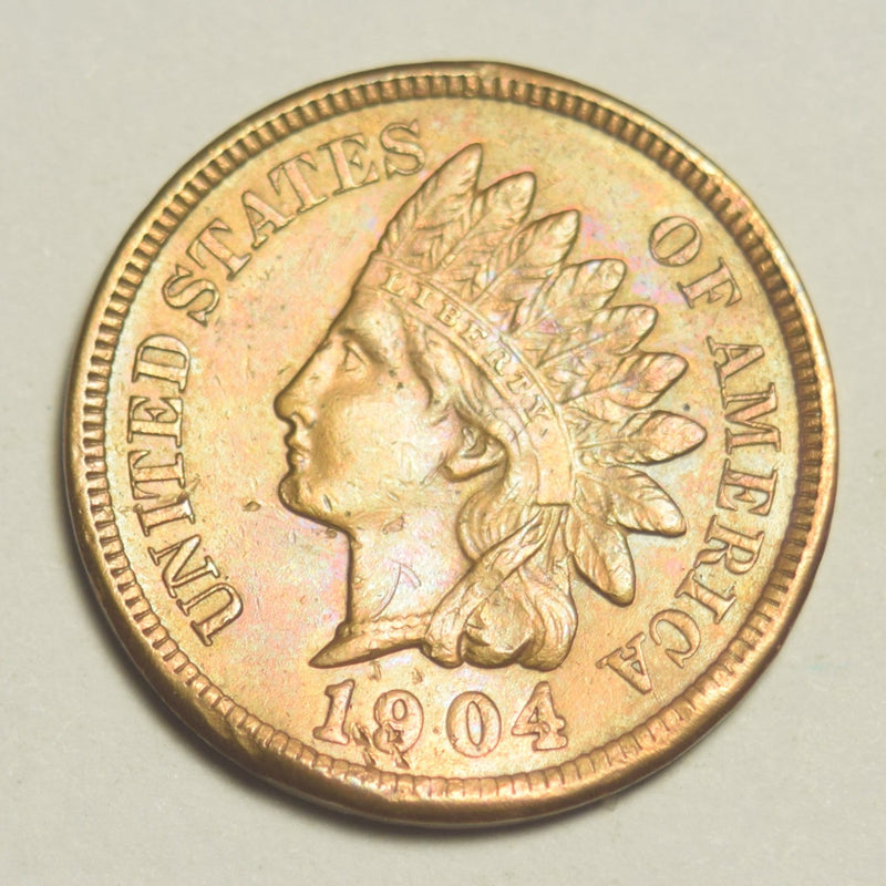 1904 Indian Cent AU cleaned