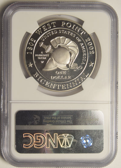 2002-W West Point Dollar . . . . NGC Gem Proof Ultra Cameo John M. Mercanti Autograph, 12th Chief Engraver